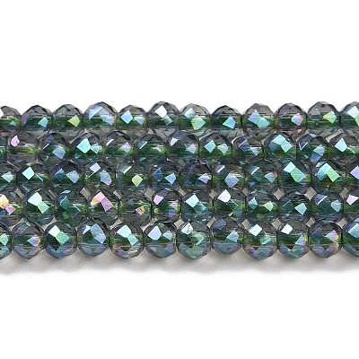 Electroplate Transparent Glass Beads Strands GLAA-H021-01B-FR01-1