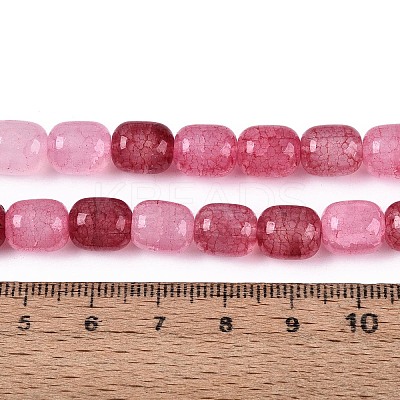 Baking Paint Crackle Glass Beads Strands DGLA-N019-01B-05-1