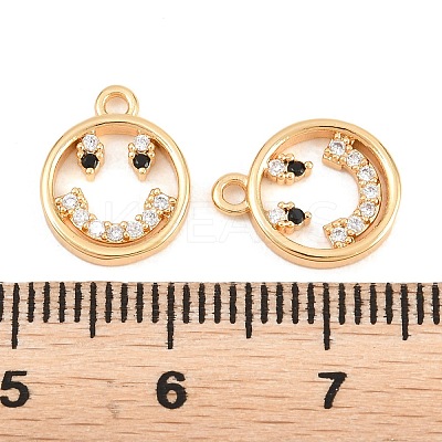 Brass Micro Pave Cubic Zirconia Charms KK-A298-09G-1