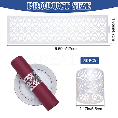 50Pcs Metallic Paper Napkin Rings AJEW-GF0007-54A-1