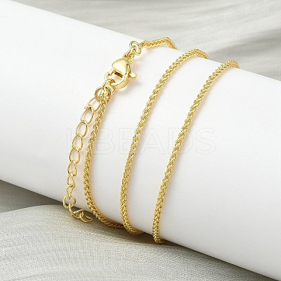 1.5MM Brass Wheat Chain Necklaces for Women NJEW-K271-14G-1