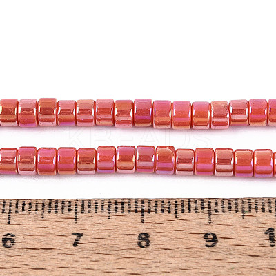 AB Color Plated Opaque Glass Beads Strands GLAA-T026-3x6mm-PM-1