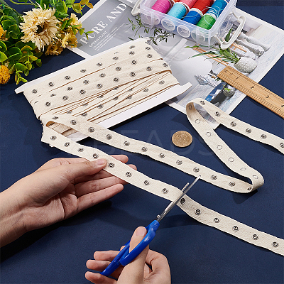 5 Yards 201 Stainless Steel Snap Button Tape DIY-FH0006-03-1