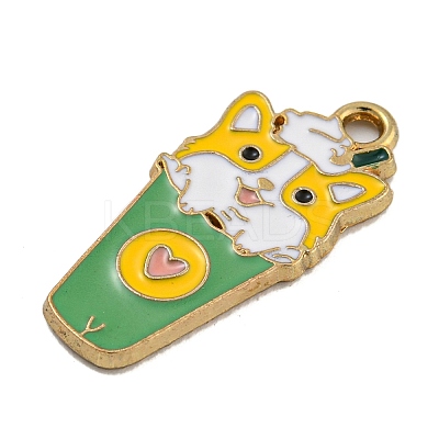 Cartoon Alloy Enamel Pendants ENAM-H045-05G-01-1