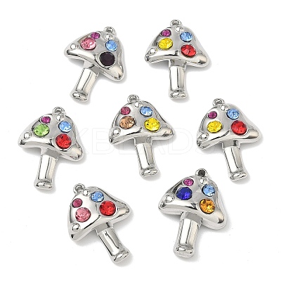 304 Stainless Steel Rhinestone Pendants STAS-L308-01P-1
