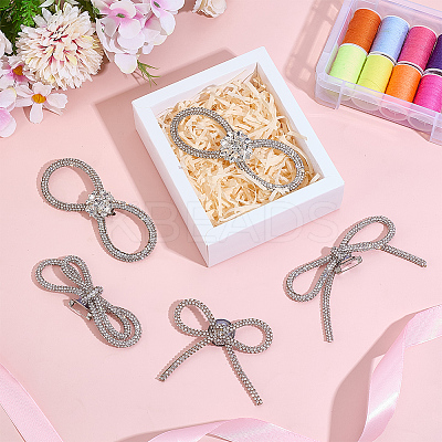 5Pcs 5 Styles Bowknot Iron Brooches for Backpack Clothes JEWB-AR0001-18-1