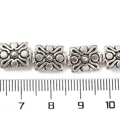 Rectangle Tibetan Style Alloy Beads Strands X-TIBEB-O007-51-NR-1