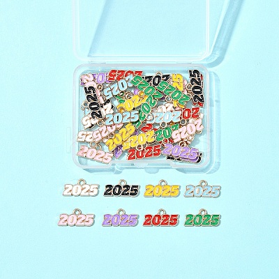 48Pcs 8 Colors Alloy Enamel Pendants ENAM-FS0002-41-1