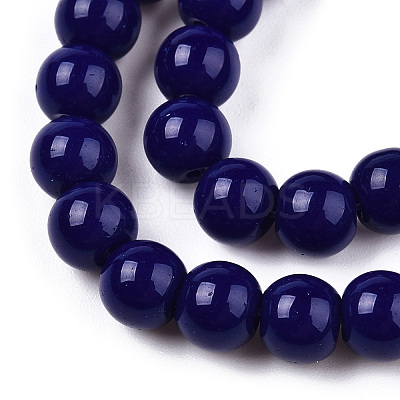 Opaque Solid Color Glass Beads Strands GLAA-T032-P6mm-03-1