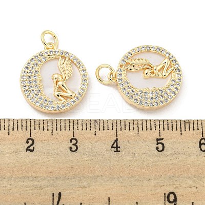 Brass Micro Pave Clear Cubic Zirconia Pendants KK-L211-018G-01-1