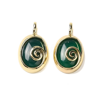 Natural & Synthetic Mixed Gemstone Oval Pendants G-K371-01G-1