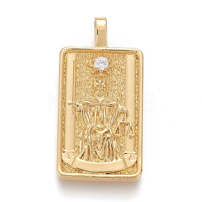 Brass Micro Pave Clear Cubic Zirconia Pendants X-ZIRC-Z004-01T-1
