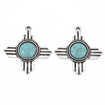 Tibetan Style Alloy Pendants X-PALLOY-S120-294AS-RS-1