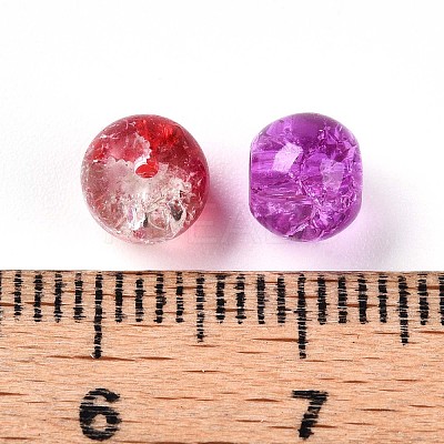 Baking Paint Transparent Crackle Glass Beads X1-DGLA-Q018-6mm-M01-1