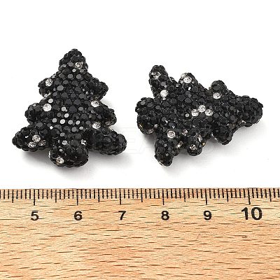 Christmas Tree Polymer Clay Rhinestone Beads CLAY-NH0001-14D-1