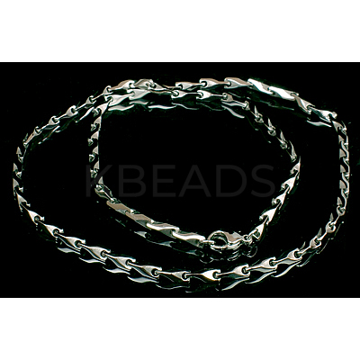 Non-Tarnish 304 Stainless Steel or 201 Stainless Steel Necklace for Men Women STAS-C042-04-1