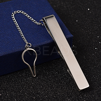 Fashion Rectangle 304 Stainless Steel Tie Clips STAS-H317-52P-1