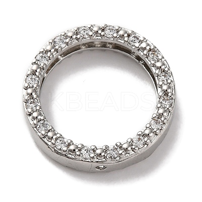 Rack Plating Brass with Cubic Zirconia Bead Frame KK-S406-09B-P-1