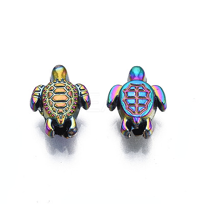 Rack Plating Rainbow Color Alloy Beads PALLOY-S180-343-1