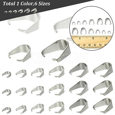 189Pcs 201 Stainless Steel Snap on Bails STAS-FS0001-73-1