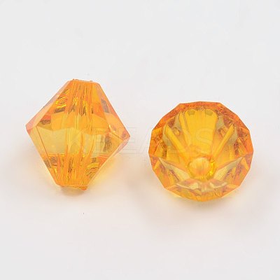 Faceted Bicone Transparent Acrylic Beads DBB14MM-1