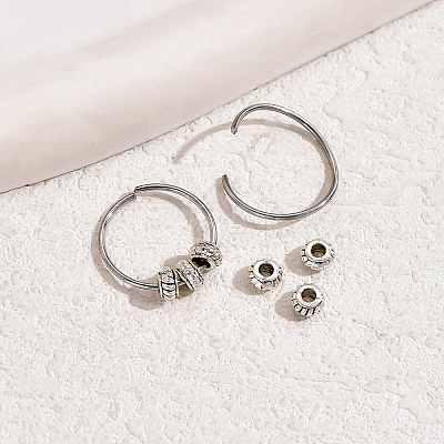Classic Vintage Brass Rondelle Hoop Earrings DY8835-1