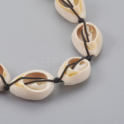 Cowrie Shell Beaded Necklaces X-NJEW-JN02293-1
