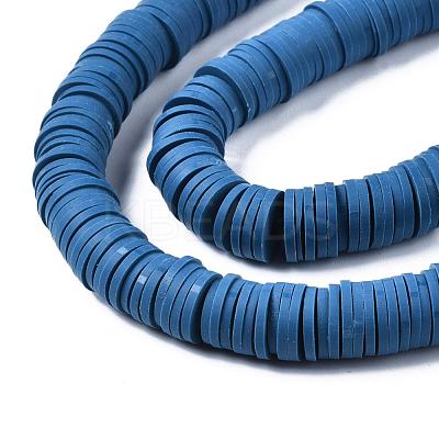 Flat Round Handmade Polymer Clay Beads CLAY-R067-10mm-44-1