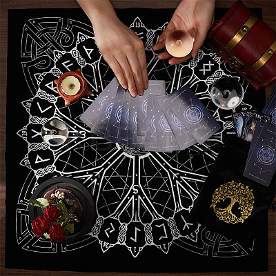1Pc Lint Square Tarot Tablecloth AJEW-CN0002-18-1