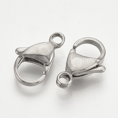 Tarnish Resistant 304 Stainless Steel Lobster Claw Clasps STAS-T029-12-1