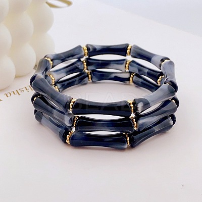Acrylic Bamboo Joint Beaded Bracelets for Women FS-WG26A21-16-1