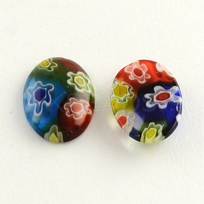 Oval Handmade Millefiori Glass Cabochons LK-R005-18-1