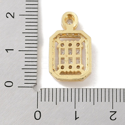Rack Plating Brass Micro Pave Cubic Zirconia Pendants KK-A224-20G-03-1