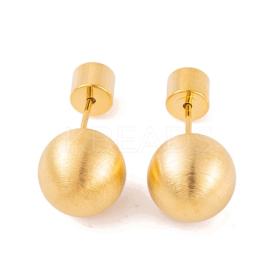 Round Ball Drawbench Brass Ear False Plugs for Women LS-EJEW-G391-24D-G-1