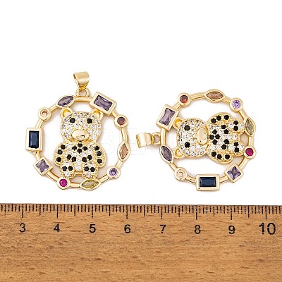 Brass Micro Pave Cubic Zirconia Pendants KK-E108-48G-1