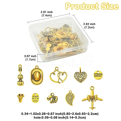 60Pcs 20 Styles West Cowboy Theme Tibetan Style Alloy Pendants TIBEP-YW0001-98-1