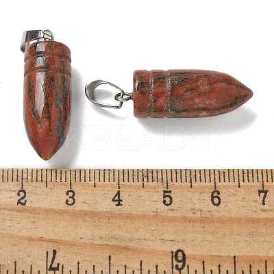 Natural Red Sesame Jasper Pointed Pendants G-B127-18P-11-1