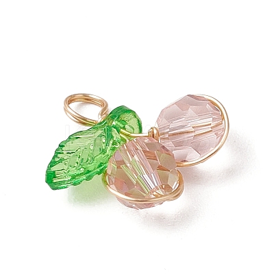 Cherry Glass Pendants PALLOY-JF03470-05-1