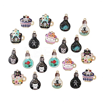 20Pcs 10 Style Alloy Enamel Pendants ENAM-SC0003-45-1