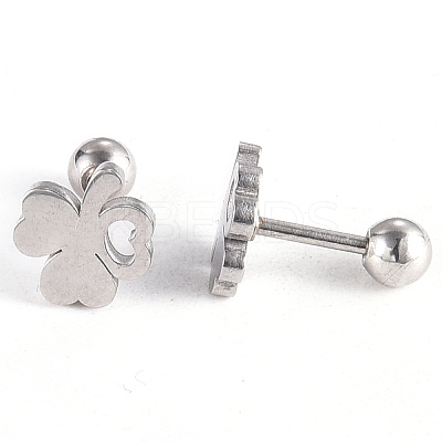 Tarnish Resistant 201 Stainless Steel Barbell Cartilage Earrings EJEW-R147-19-1