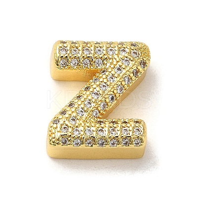 Brass Micro Pave Clear Cubic Zirconia Charms ZIRC-C009-01G-Z-1