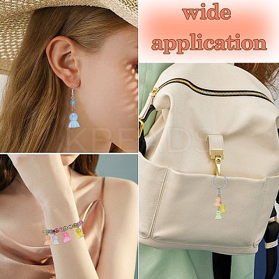 80Pcs 8 Colors Luminous Resin Pendants RESI-SZ0003-48-1