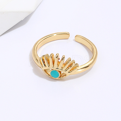 Brass Enamel Open Cuff Rings OW5240-1-1