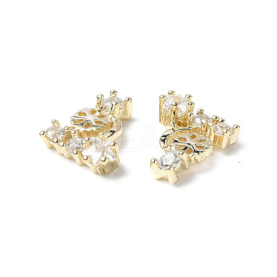 Brass Micro Pave Clear Cubic Zirconia Cabochons KK-A174-13G-1