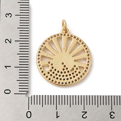 Rack Plating Brass Micro Pave Cubic Zirconia Pendants KK-A190-12G-1