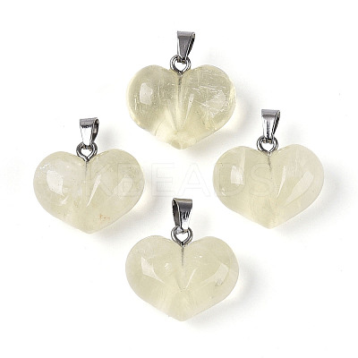 Natural Lemon Quartz Chunky Pendants G-T143-19D-1