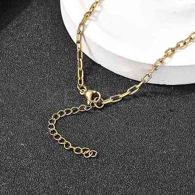 2.5MM 304 Stainless Steel Paperclip Chain Necklaces for Women Men NJEW-A054-03G-1