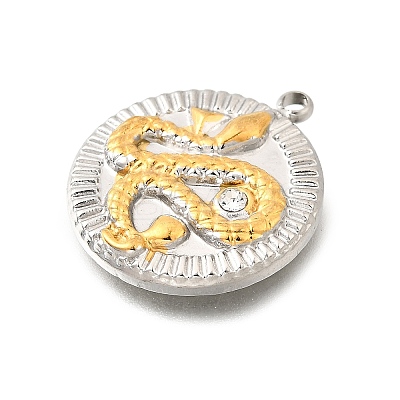 304 Stainless Steel & Rhinestone Pendants STAS-M123-02B-PG-1