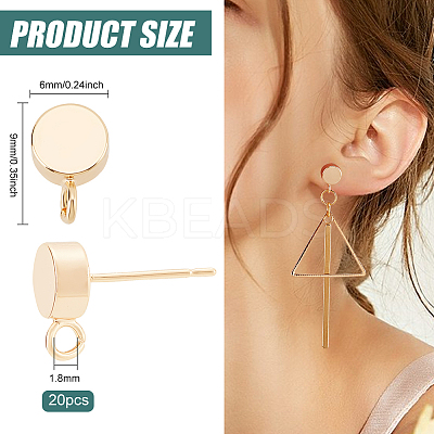 Brass Stud Earring Findings KK-BC0001-24G-1