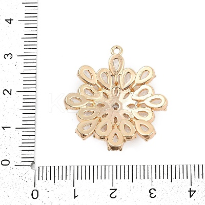 Brass Micro Pave Cubic Zirconia with Glass Pendants KK-Q026-16G-1
